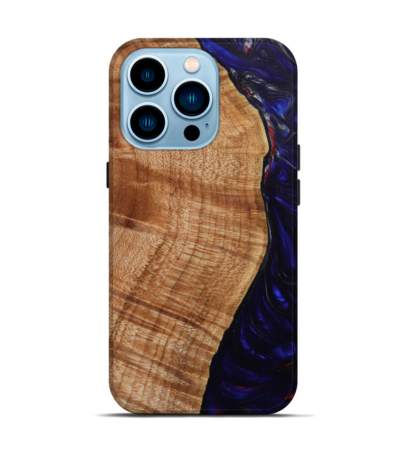 iPhone 14 Pro Wood+Resin Live Edge Phone Case - Edmund (Blue, 642873)
