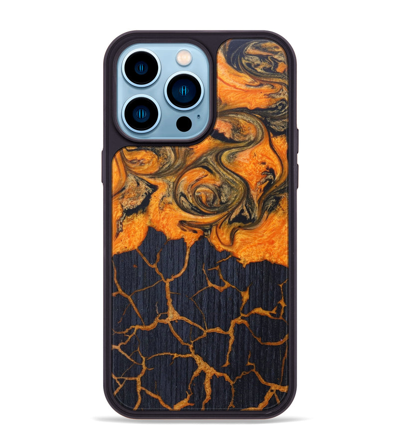 iPhone 14 Pro Max Wood+Resin Phone Case - Maisy (Lava, 625081)