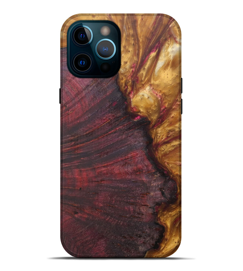 iPhone 12 Pro Max Wood+Resin Live Edge Phone Case - Brittni (Dark Red, 593755)