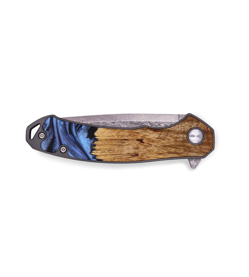 EDC Wood+Resin Pocket Knife - Layla (Blue, 644174)
