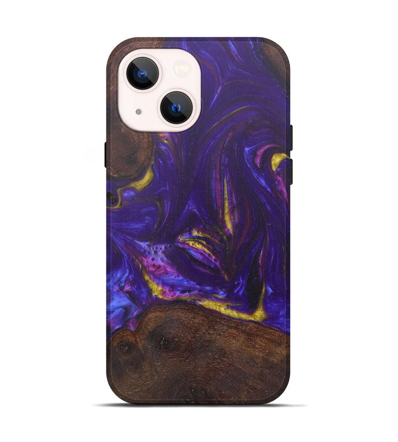 iPhone 13 Wood+Resin Live Edge Phone Case - Anda (Purple, 592508)