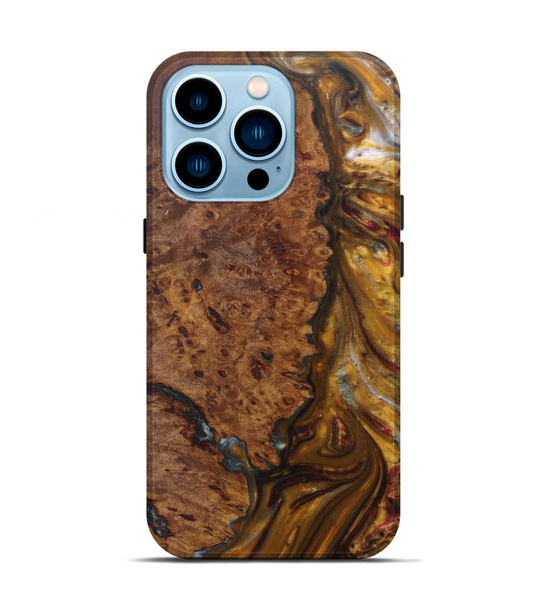 iPhone 14 Pro Wood+Resin Live Edge Phone Case - Kalvin (Metallic, 591425)