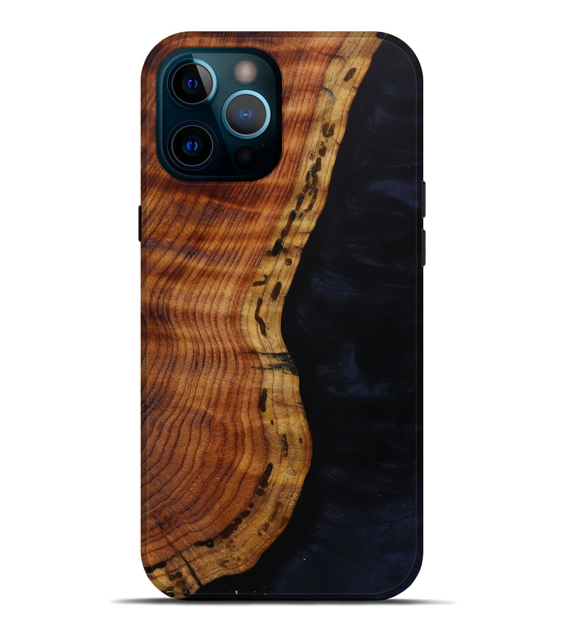 iPhone 12 Pro Max Wood+Resin Live Edge Phone Case - Coy (Pure Black, 619906)
