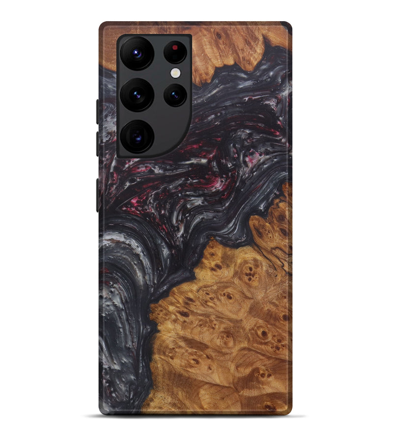Galaxy S22 Ultra Wood+Resin Live Edge Phone Case - Meter (Dark Red, 577481)