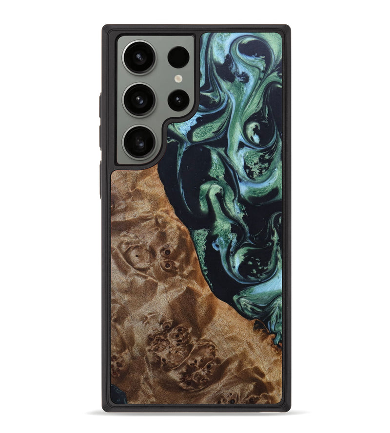 Galaxy S23 Ultra Wood+Resin Phone Case - Aiden (Green, 631225)