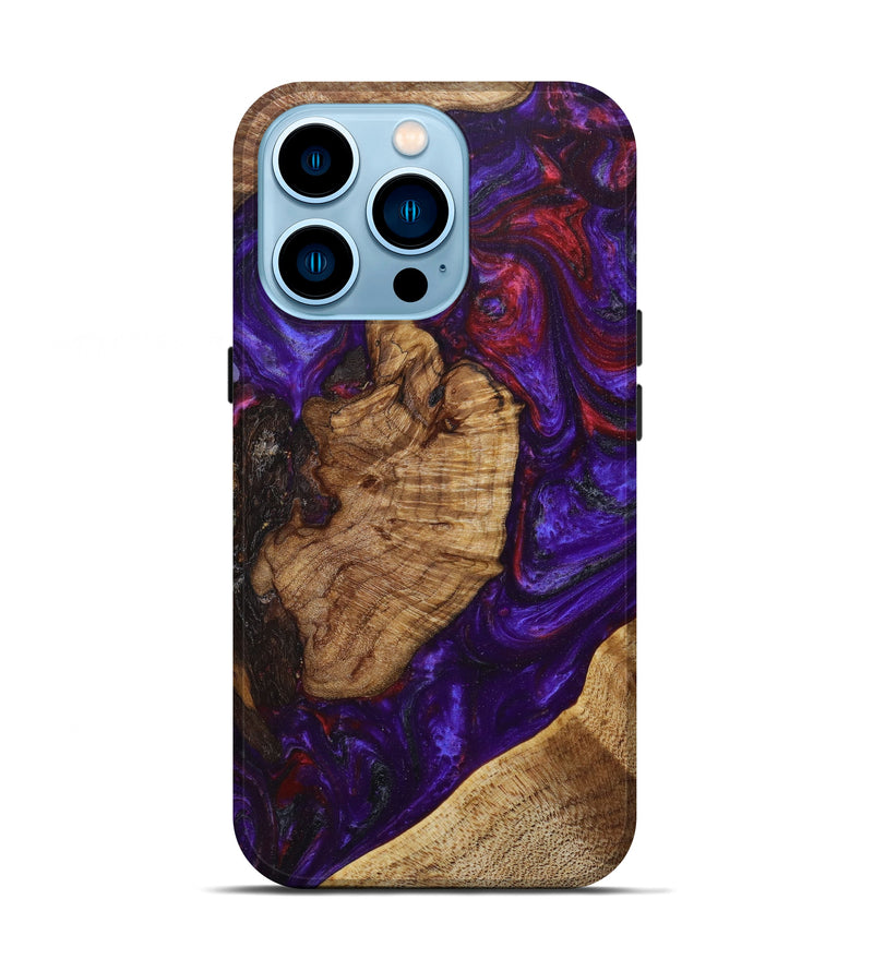 iPhone 14 Pro Wood+Resin Live Edge Phone Case - Holly (Purple, 634888)