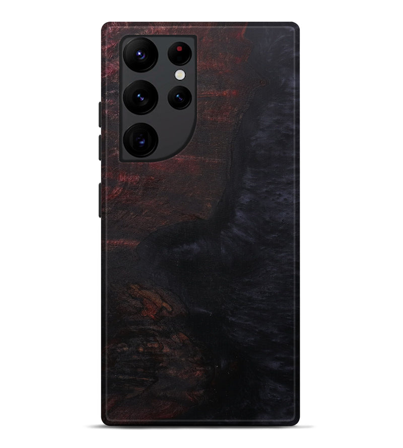 Galaxy S22 Ultra Wood+Resin Live Edge Phone Case - Sattar (Pure Black, 587789)