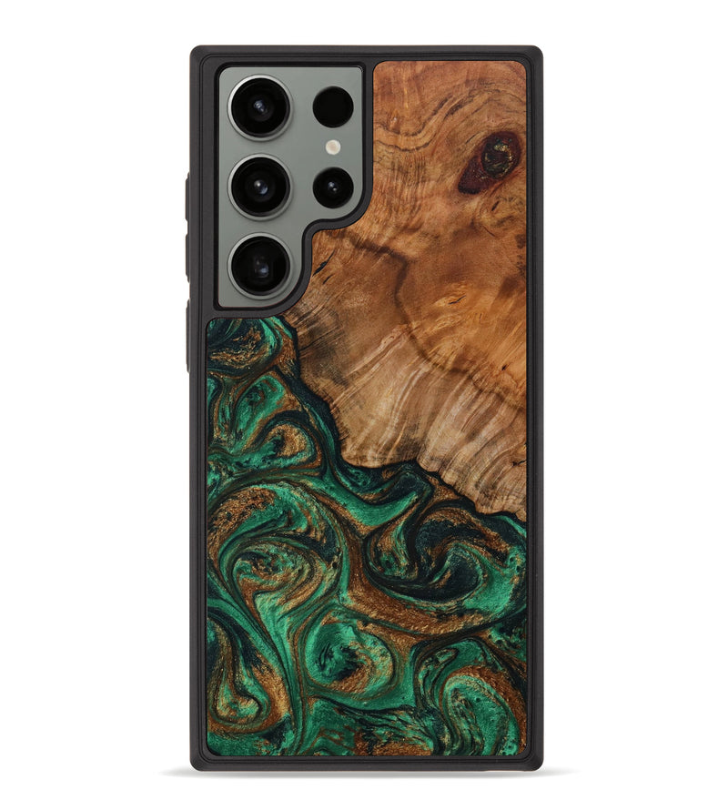Galaxy S23 Ultra Wood+Resin Phone Case - Chester (Green, 644745)