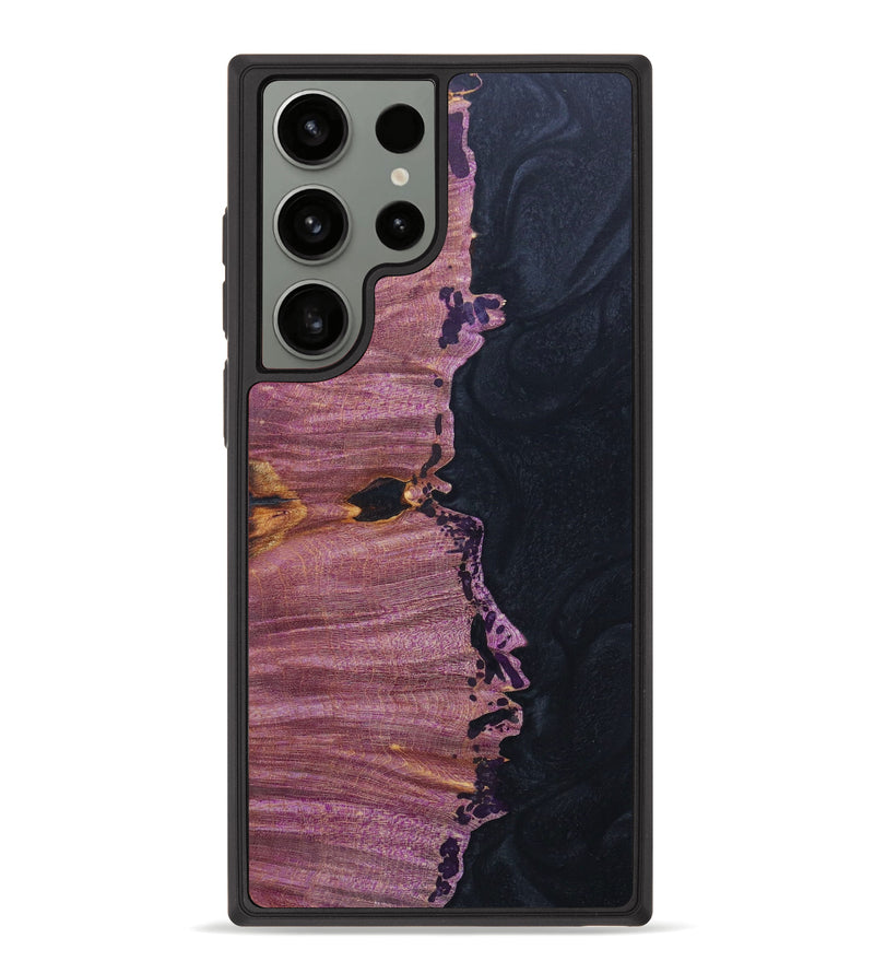 Galaxy S23 Ultra Wood+Resin Phone Case - Gayle (Black & White, 635876)