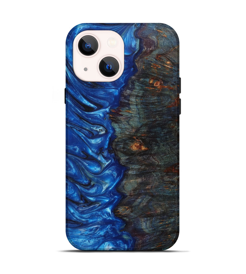 iPhone 13 Wood+Resin Live Edge Phone Case - Kathy (Blue, 623915)