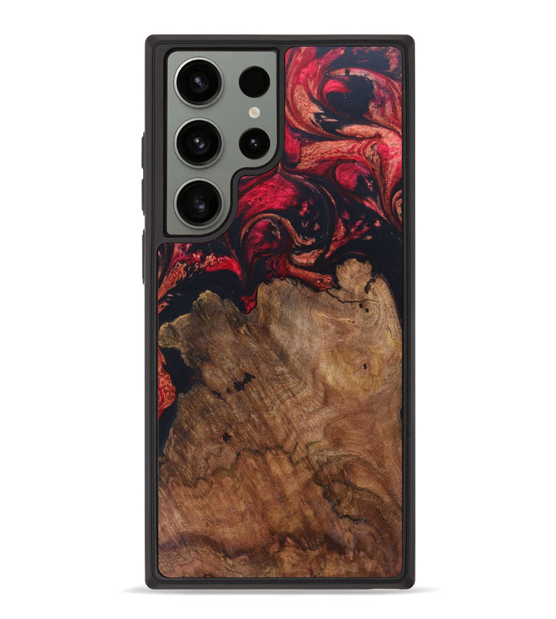 Galaxy S23 Ultra Wood+Resin Phone Case - Vivian (Red, 627336)