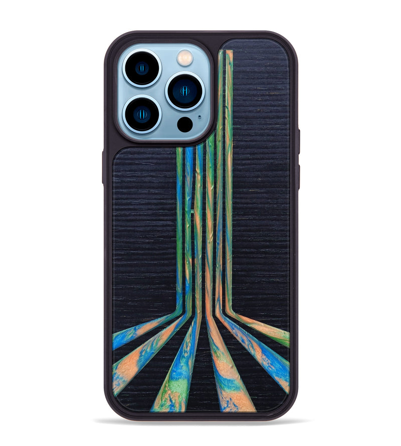 iPhone 14 Pro Max Wood+Resin Phone Case - Angeline (Retro, 634730)
