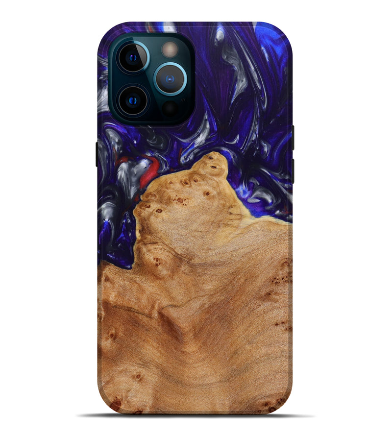 iPhone 12 Pro Max Wood+Resin Live Edge Phone Case - Knox (Blue, 640500)