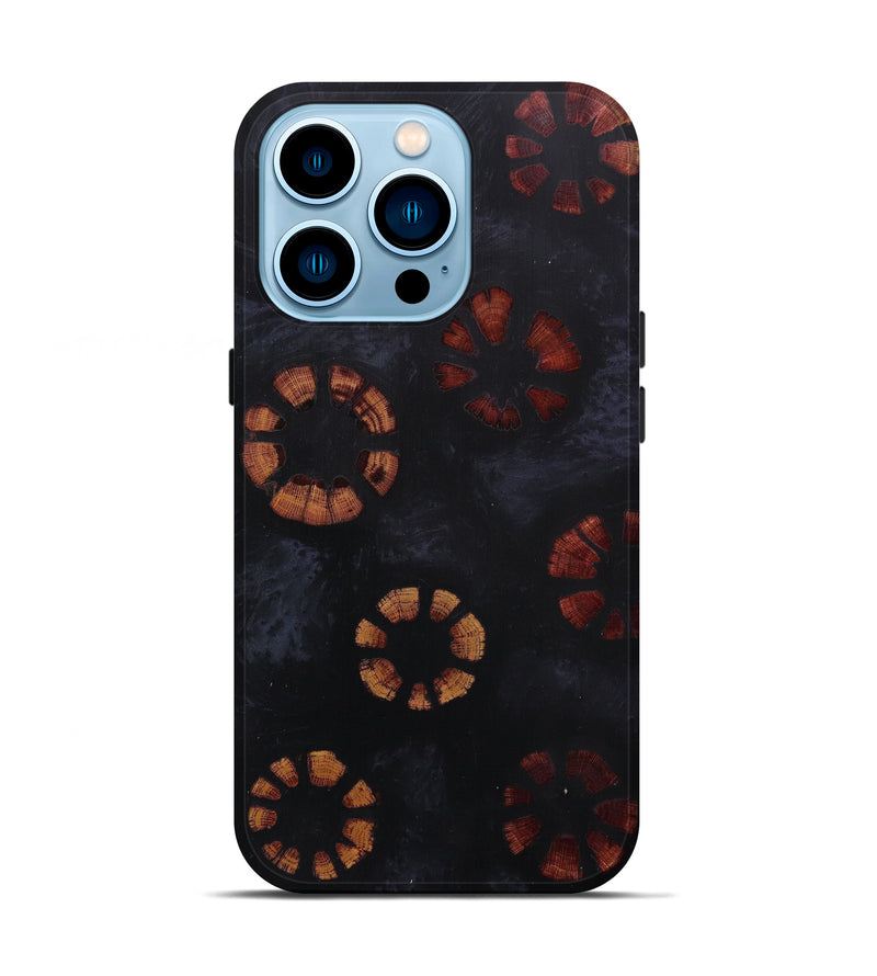 iPhone 14 Pro Wood+Resin Live Edge Phone Case - Donia (Pure Black, 604570)