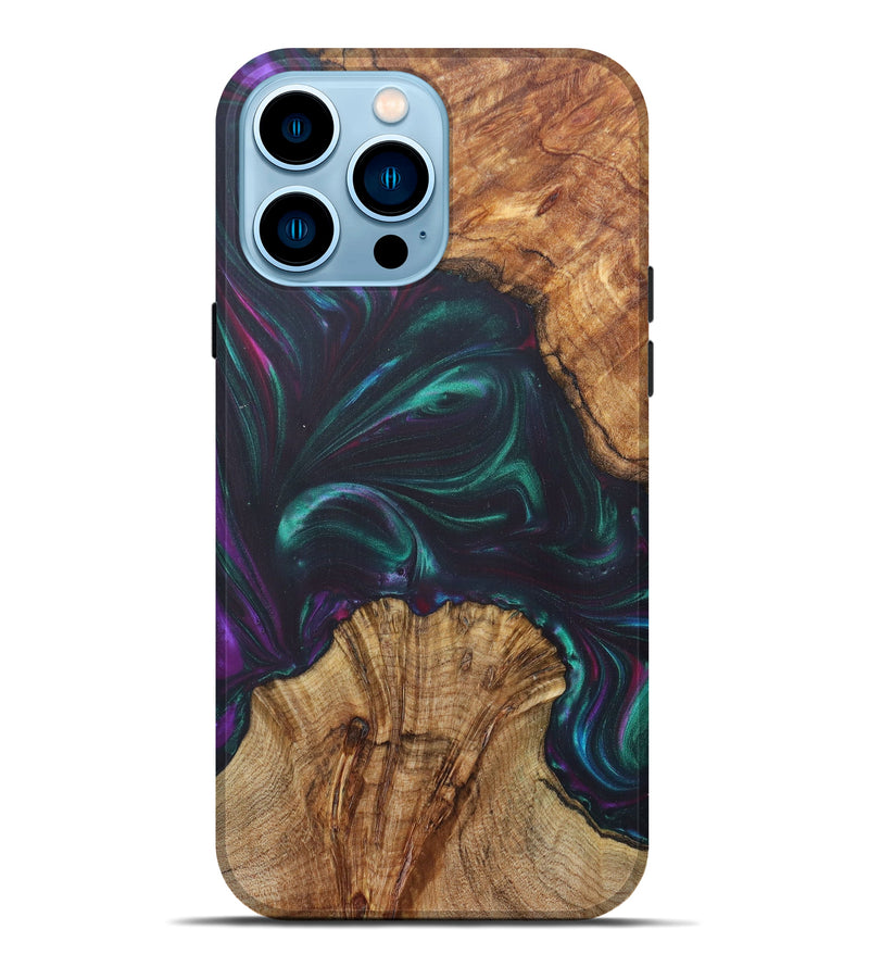 iPhone 14 Pro Max Wood+Resin Live Edge Phone Case - Jude (Artist Pick, 606767)