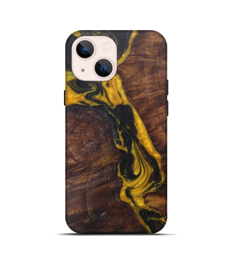 iPhone 13 mini Wood+Resin Live Edge Phone Case - Ning (Metallic, 607110)