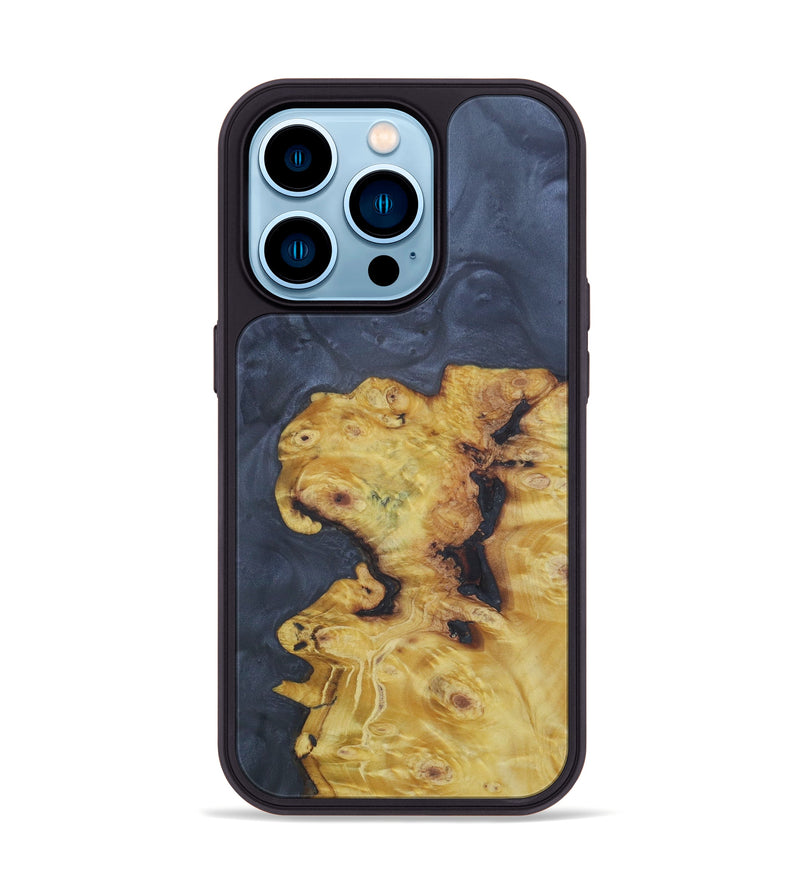 iPhone 14 Pro Wood+Resin Phone Case - Marigold (Pure Black, 597535)
