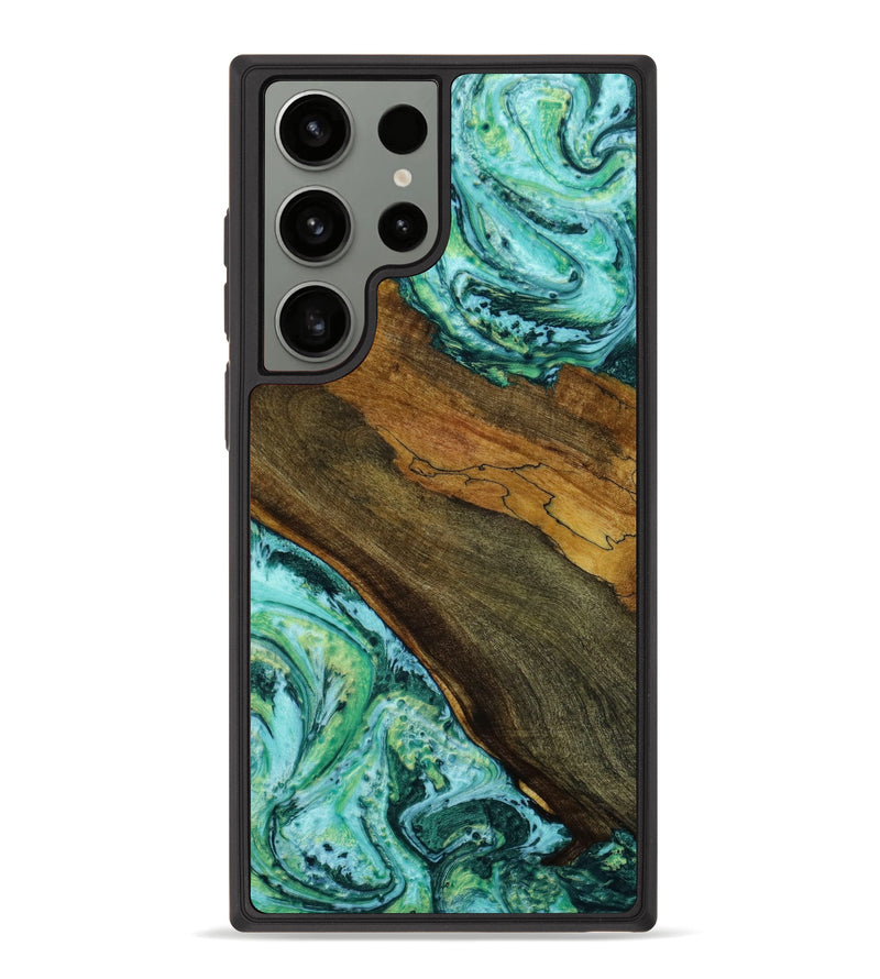 Galaxy S23 Ultra Wood+Resin Phone Case - Alexis (Green, 647038)