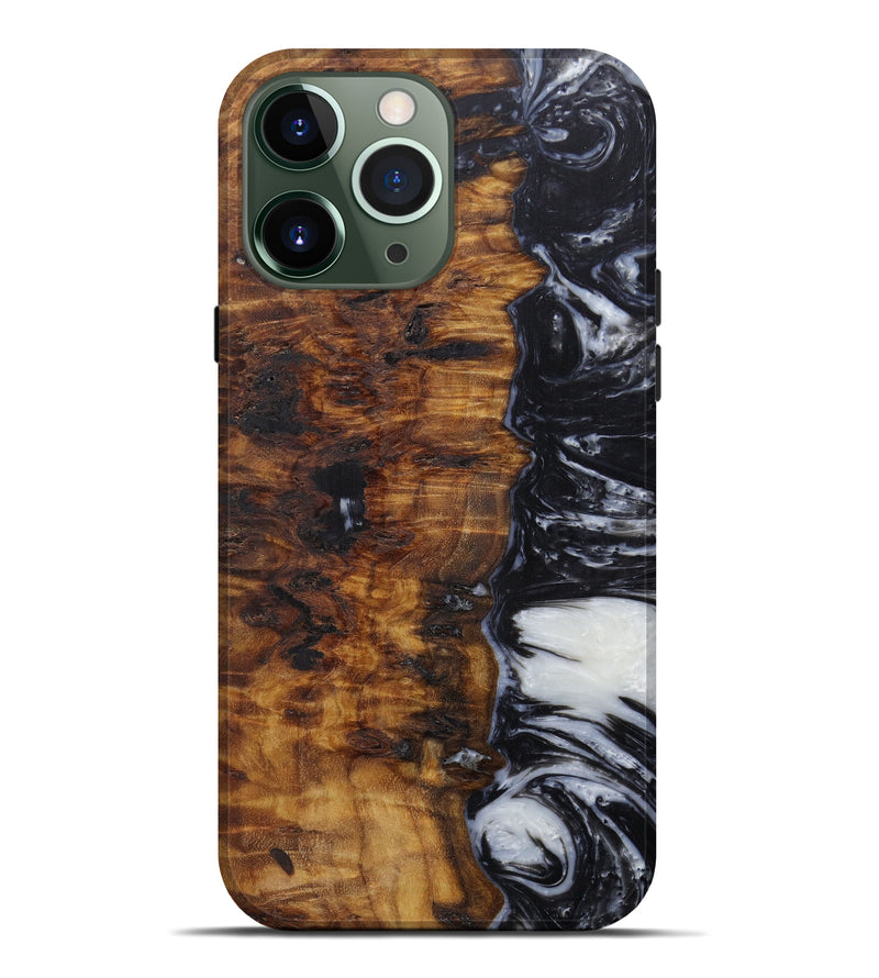 iPhone 13 Pro Max Wood+Resin Live Edge Phone Case - Janenna (Black & White, 582840)