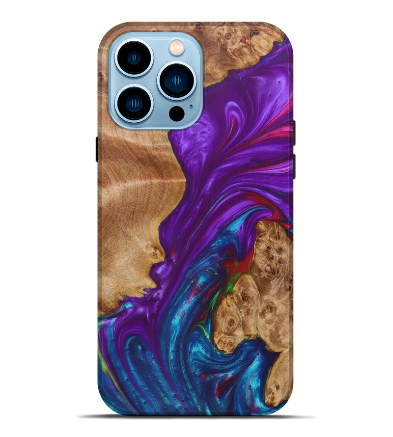 iPhone 14 Pro Max Wood+Resin Live Edge Phone Case - Lizzie (Artist Pick, 625763)