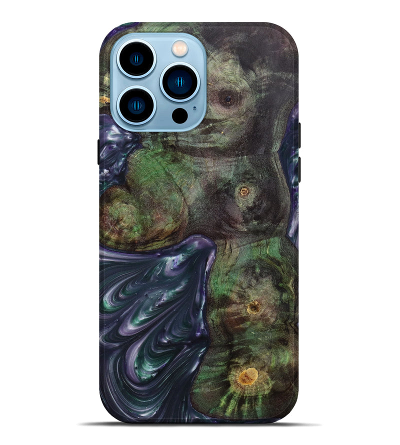 iPhone 14 Pro Max Wood+Resin Live Edge Phone Case - Jayendra (Purple, 633282)