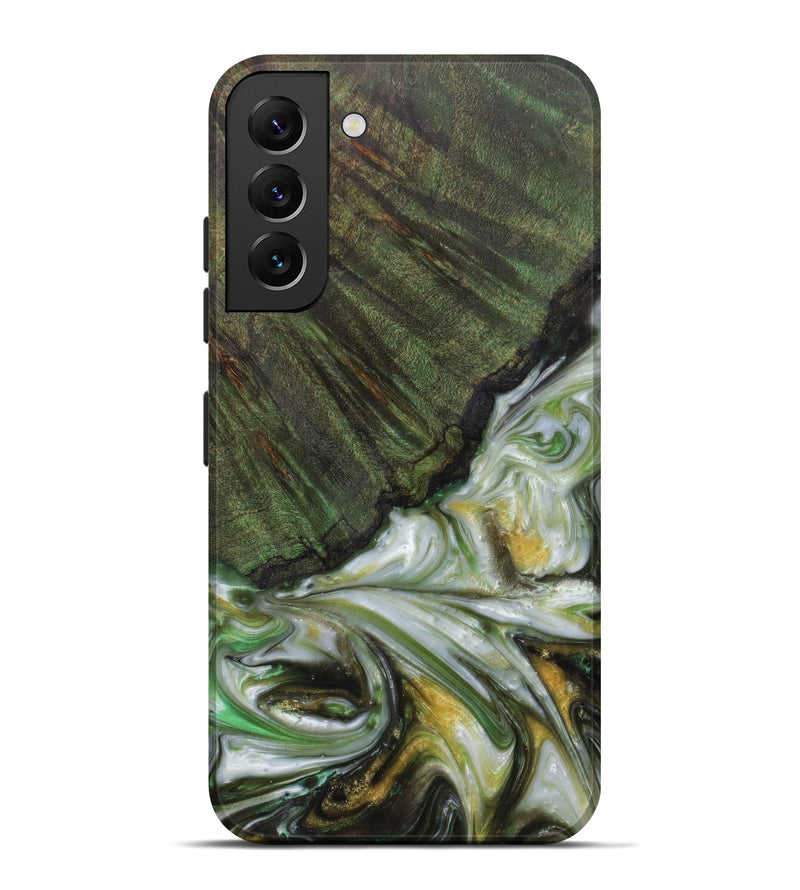 Galaxy S22 Plus Wood+Resin Live Edge Phone Case - Petr (Dark Green, 600524)
