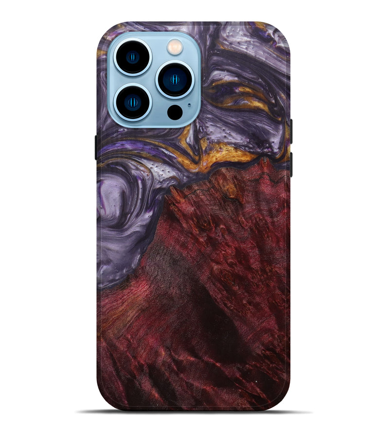 iPhone 14 Pro Max Wood+Resin Live Edge Phone Case - Terra (Purple, 597283)