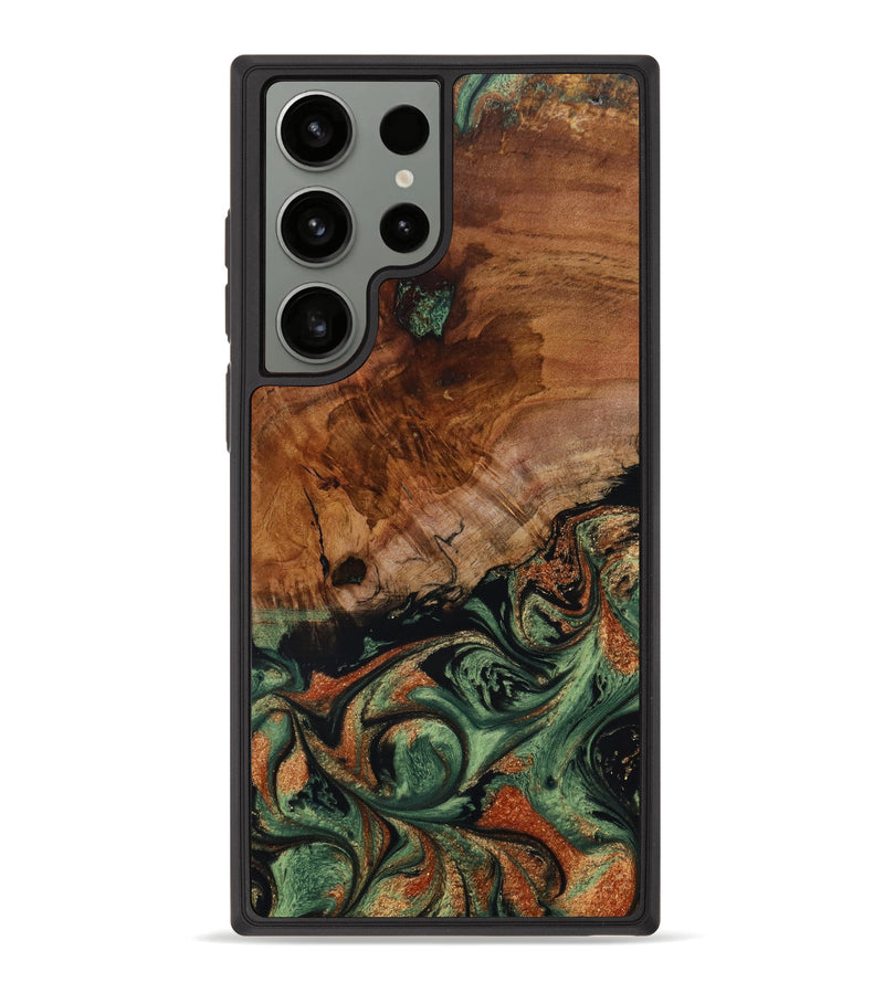 Galaxy S23 Ultra Wood+Resin Phone Case - Demetrius (Green, 645432)