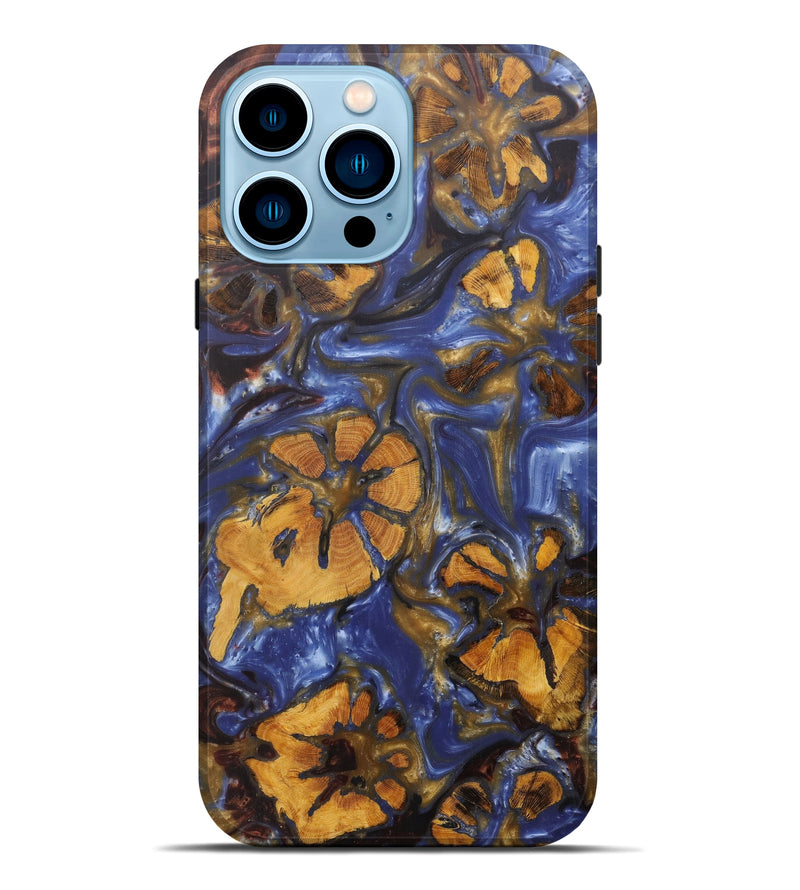 iPhone 14 Pro Max Wood+Resin Live Edge Phone Case - Air (Light Blue, 598609)