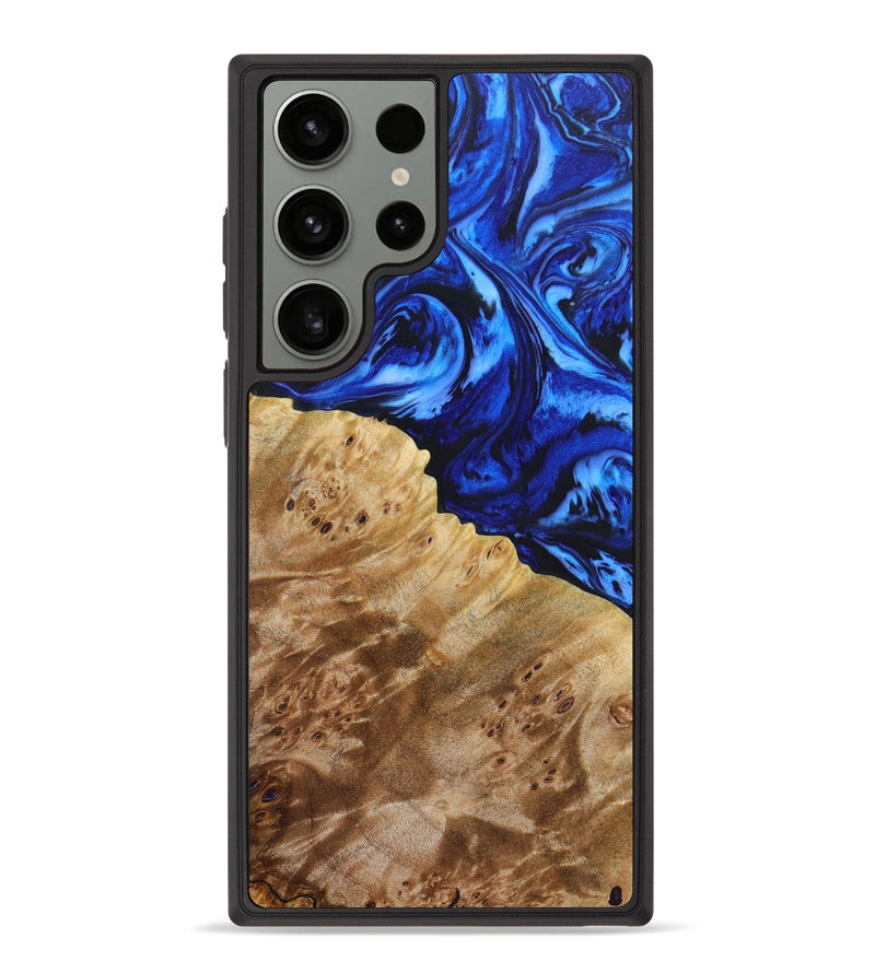 Galaxy S23 Ultra Wood+Resin Phone Case - Braden (Blue, 640893)