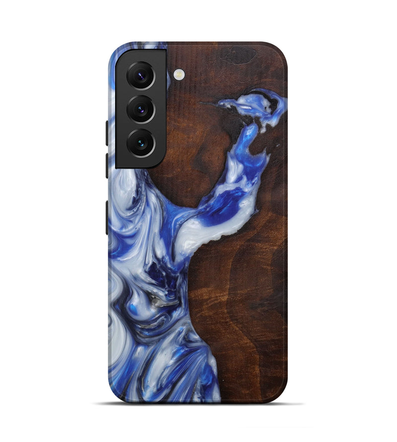 Galaxy S22 Wood+Resin Live Edge Phone Case - Trixie (Dark Blue, 586743)