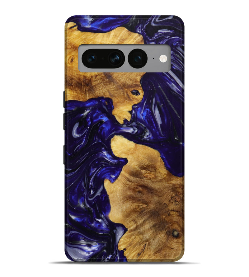 Pixel 7 Pro Wood+Resin Live Edge Phone Case - Madilyn (Blue, 644469)