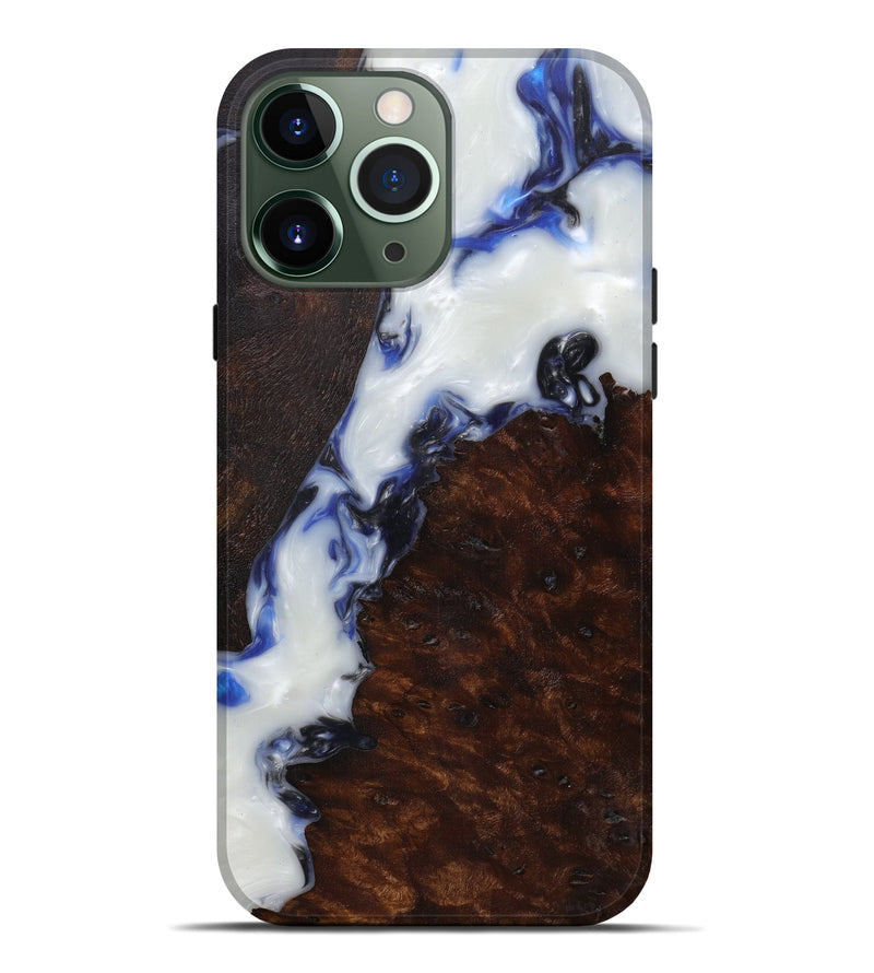 iPhone 13 Pro Max Wood+Resin Live Edge Phone Case - Correy (Black & White, 593789)