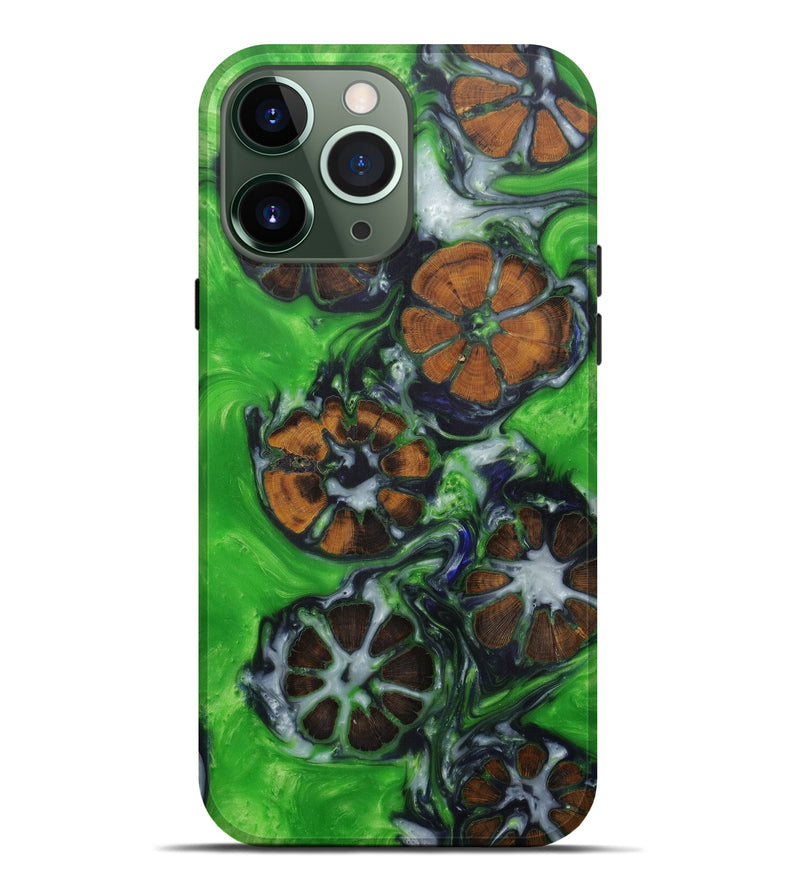 iPhone 13 Pro Max Wood+Resin Live Edge Phone Case - Klarrisa (Dark Green, 594202)