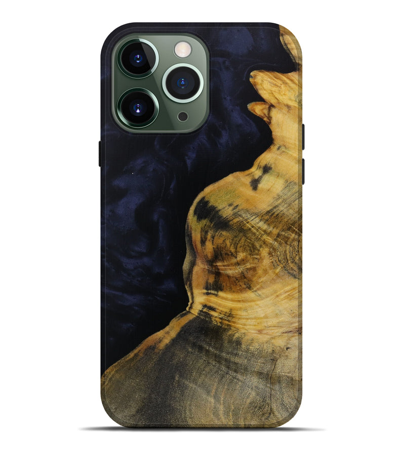 iPhone 13 Pro Max Wood+Resin Live Edge Phone Case - Tyanna (Pure Black, 619903)