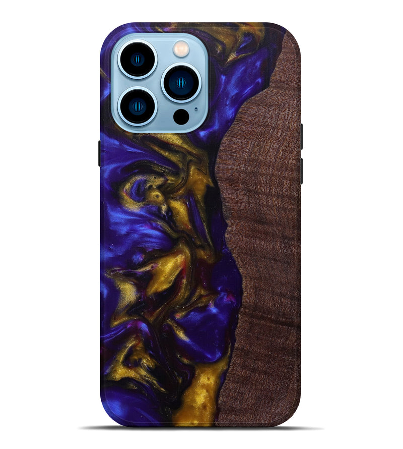 iPhone 14 Pro Max Wood+Resin Live Edge Phone Case - Ashley (Purple, 584079)