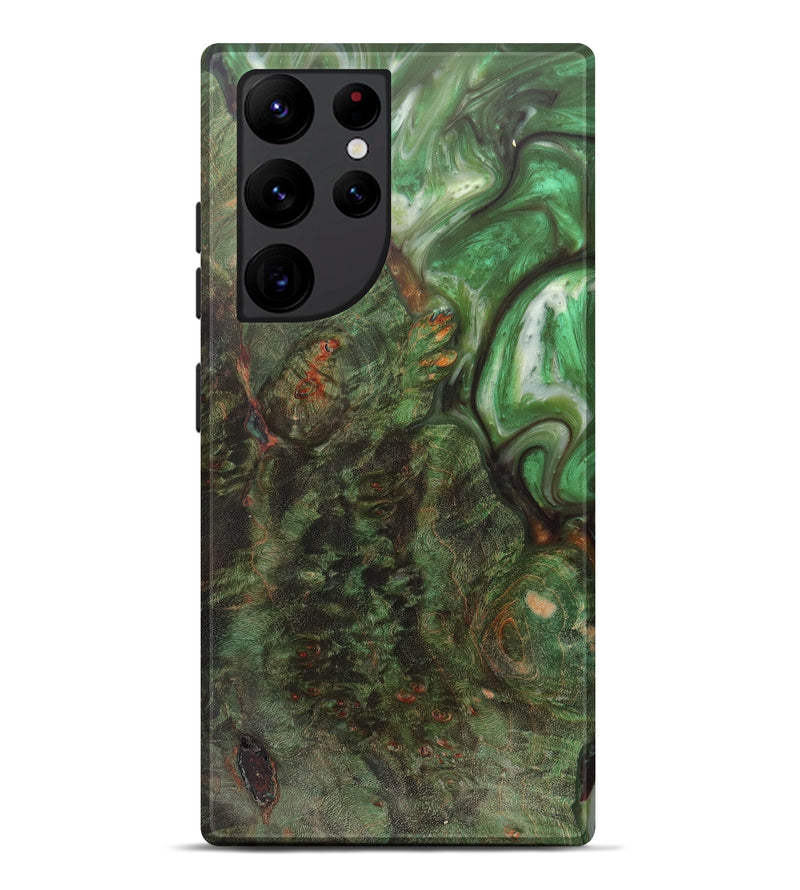 Galaxy S22 Ultra Wood+Resin Live Edge Phone Case - Danilo (Dark Green, 601206)