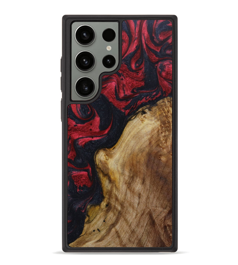 Galaxy S23 Ultra Wood+Resin Phone Case - Lisa (Red, 643934)