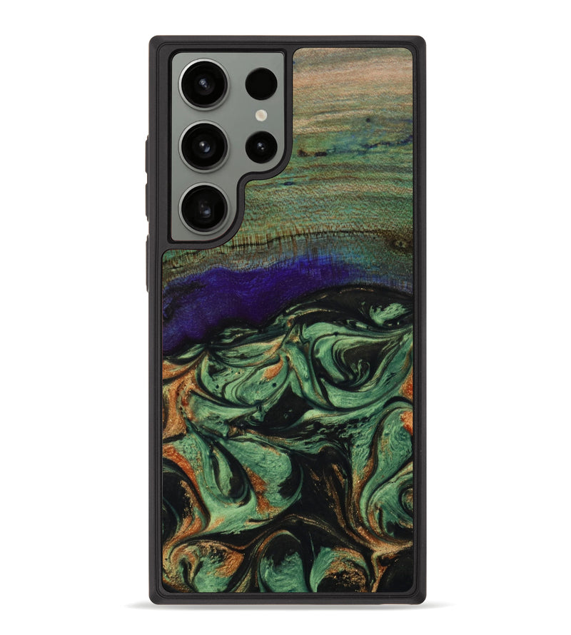Galaxy S23 Ultra Wood+Resin Phone Case - Jenny (Green, 641344)