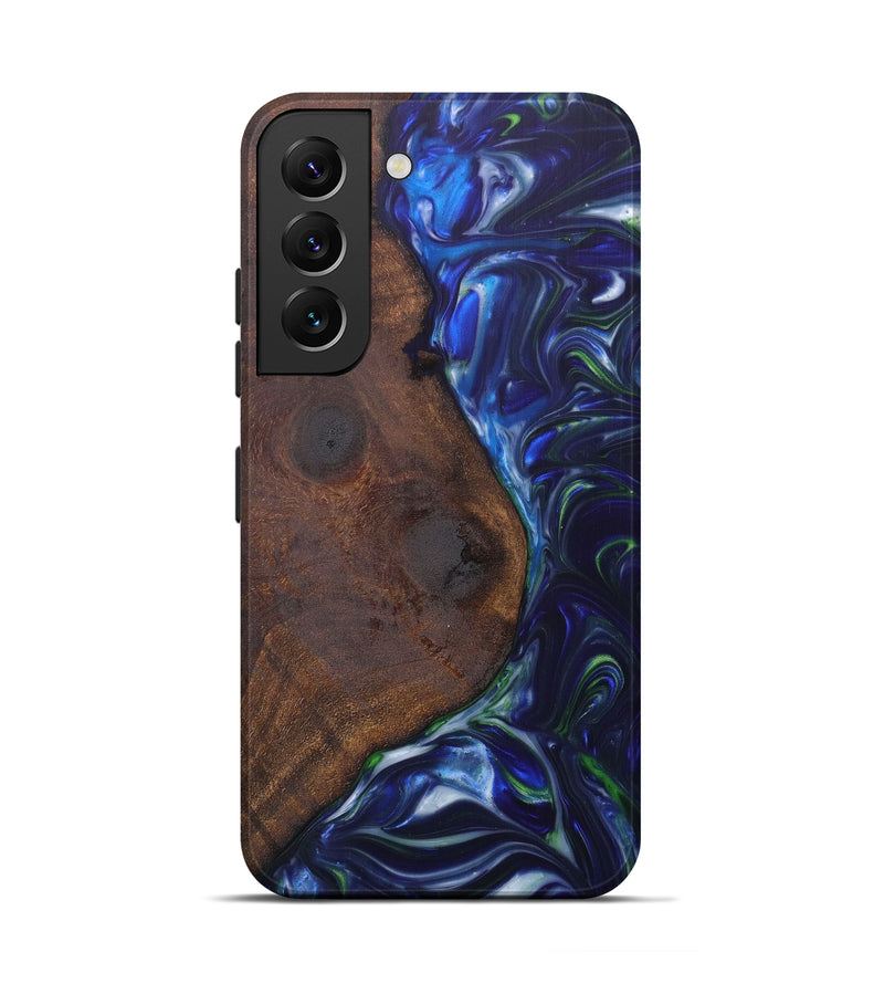 Galaxy S22 Wood+Resin Live Edge Phone Case - Katlin (Dark Blue, 605554)
