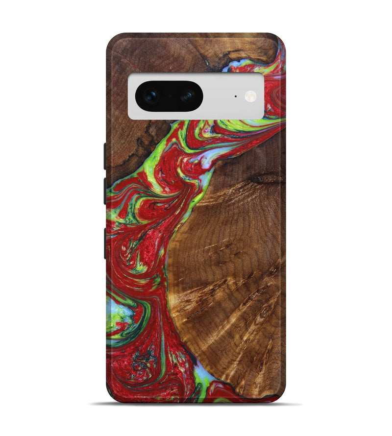 Pixel 7 Wood+Resin Live Edge Phone Case - Staci (Red, 636827)