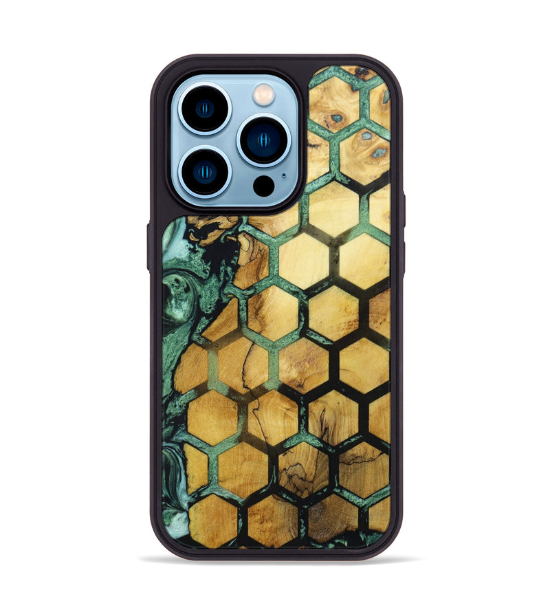 iPhone 14 Pro Wood+Resin Phone Case - Sawyer (Pattern, 640740)
