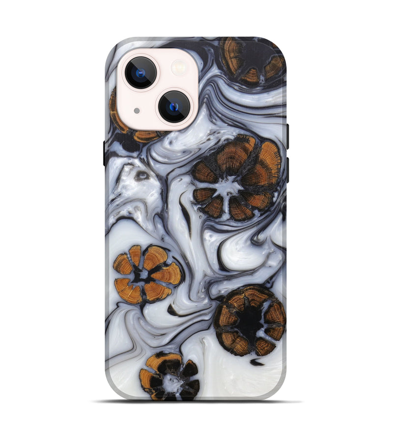 iPhone 13 Wood+Resin Live Edge Phone Case - Giovanni (Black & White, 601260)