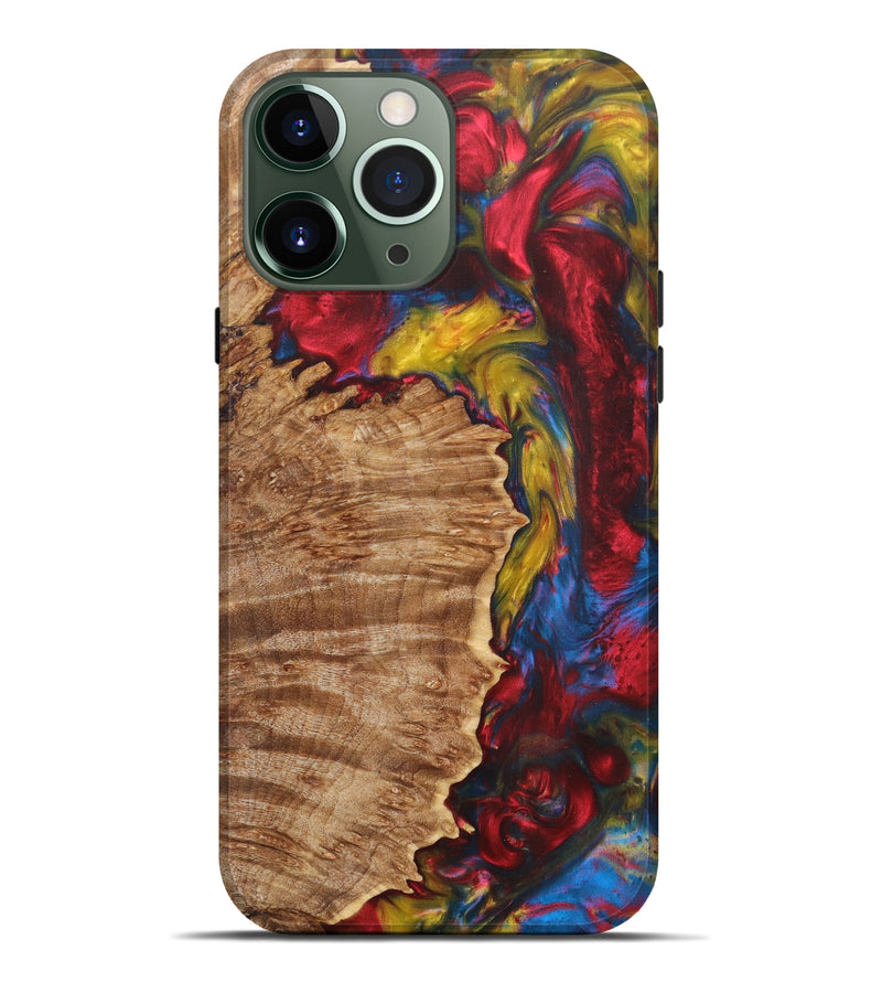 iPhone 13 Pro Max Wood+Resin Live Edge Phone Case - Karrie (Red, 623924)