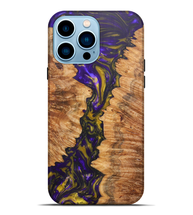 iPhone 14 Pro Max Wood+Resin Live Edge Phone Case - Rurick (Artist Pick, 607162)