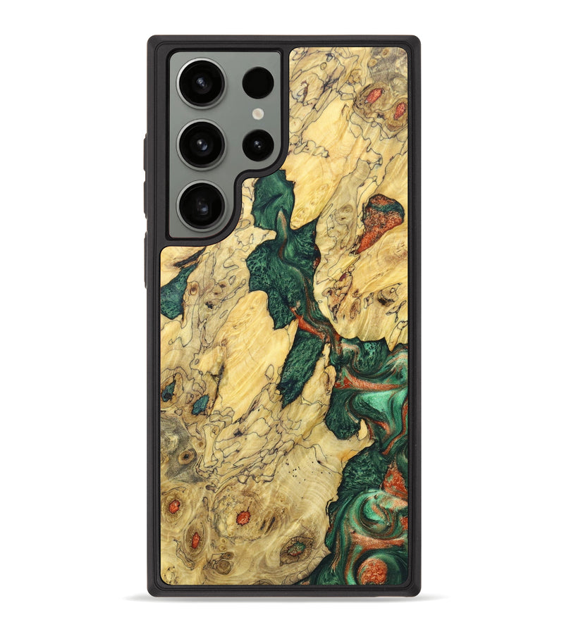 Galaxy S23 Ultra Wood+Resin Phone Case - Aniya (Green, 629579)