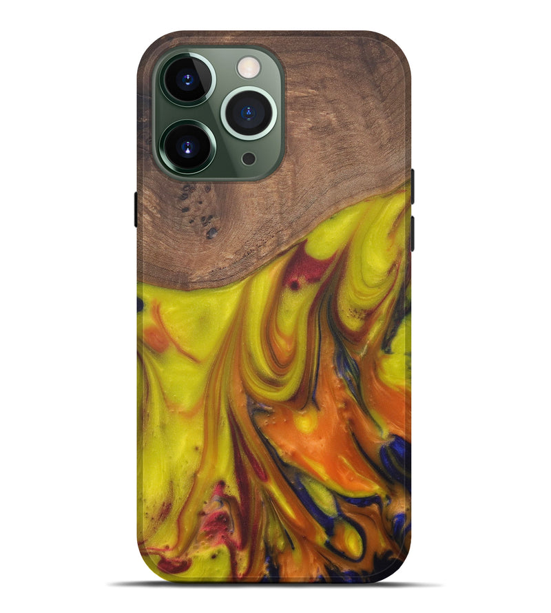 iPhone 13 Pro Max Wood+Resin Live Edge Phone Case - Marjy (Dark Red, 575477)