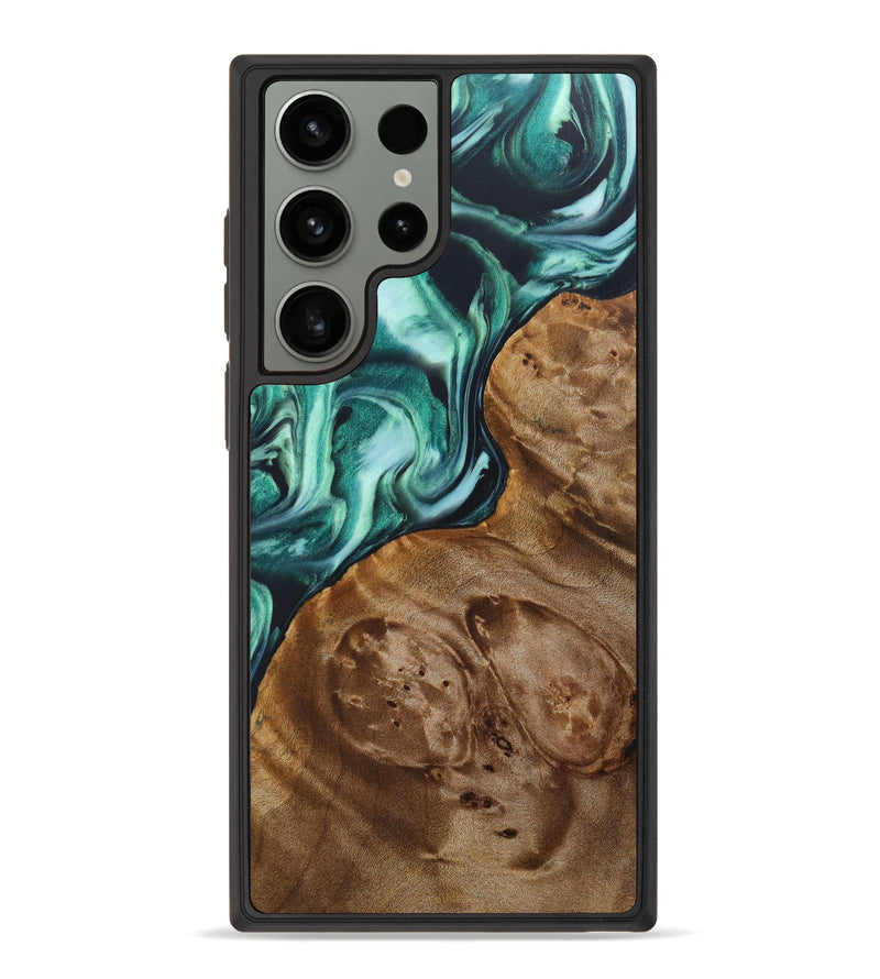 Galaxy S23 Ultra Wood+Resin Phone Case - Tom (Green, 636576)