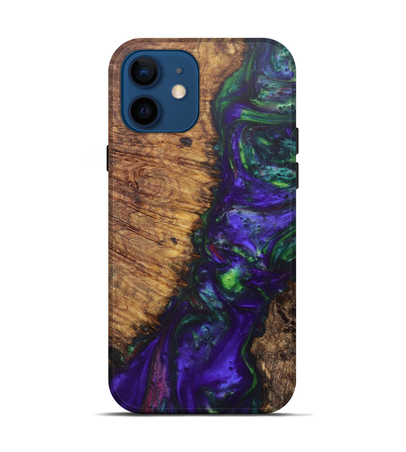 iPhone 12 Wood+Resin Live Edge Phone Case - Anurag (Purple, 600145)