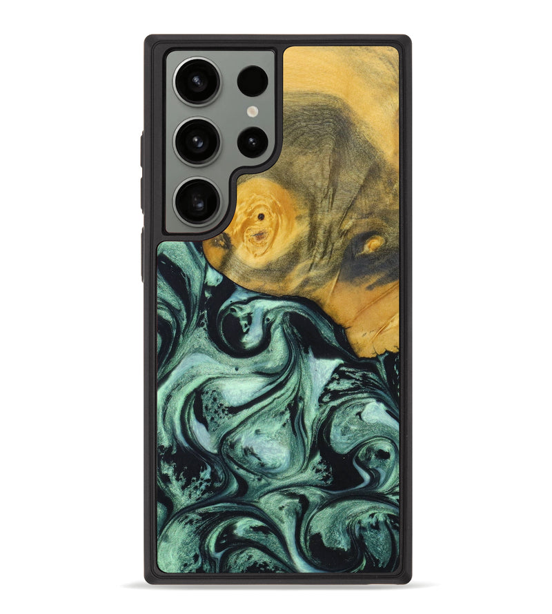 Galaxy S23 Ultra Wood+Resin Phone Case - Janiya (Green, 638877)